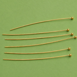 Gold Plated Sterling Silver Headpin with Ball