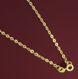 Sterling Silver Fine Flat Link Chain 45 cms