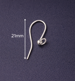 Sterling Silver Earwire with Ring 21x16mm