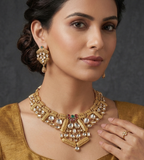 Gold Plated Kundan Necklace Set