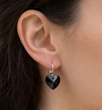 Platinum Plated Heart Shape Crystal Clip-On Earrings