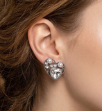 Platinum Plated Crystal Elements Heart Shaped Earrings