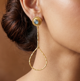 Gold Plated Gemstone Danglers Earring