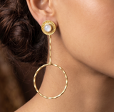 Gold Plated Gemstone Danglers Earring