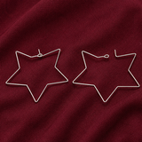 10 Pcs, 304 Stainless Steel Star Earring Hoop, 47x52mm