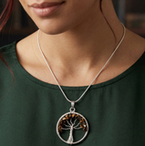 Tiger Eye Tree Of Life Necklace for Willpower, Self Motivation and Warrior's spirit