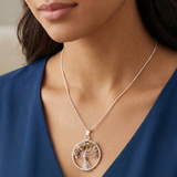 Moonstone Tree Of Life Necklace for Intuition, Sensuality and Self Travel