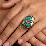 Designer Tibetan Finger Rings Multicolor