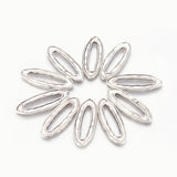 10 Pcs, 38x14x2mm, Alloy Pendants, Lead Free and Cadmium Free, Oval, Antique Silver