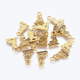 10 Pcs, 17x11mm, Alloy Ice Skates Charms , Lead Free and Cadmium Free, Antique Golden