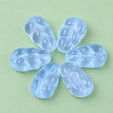 18x10.5x6mm, Transparent Glass Charms Sky Blue