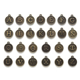 26Pcs, 14x12x2mm, Alloy Pendant Alphabet Charms , Antique Bronze