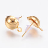 10 Pcs, 10mm, Stud Earring Ear Nuts Golden