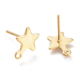 4 Pcs, 10x8x0.8mm, 304 Stainless Steel Stud Earring 24K Golden Plated