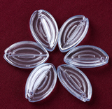 20.5x12x3.5mm, Glass Leaf Charms Light Blue