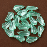 10 Pcs, 20x10.5x5mm, Transparent Glass Leaf Charms Aqua
