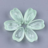 10 Pcs, 13x8x5.5mm, Transparent Heart Glass Charms Light Green