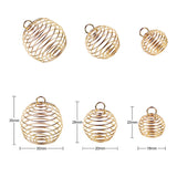 90 Pcs, 20-35x18-30mm,  3 Style Iron Wire Spiral Pendants, Round, Golden