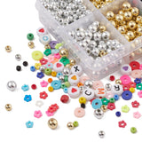 DIY Bracelet Making Kit, Polymer Clay & Glass Seed & Acrylic & Plastic Beads, Elastic Thread, Colorful