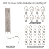 DIY 3m Brass Chain Jewelry Making Kit, 30Pcs Open Jump Rings, 10Pcs Alloy Lobster Claw Clasps