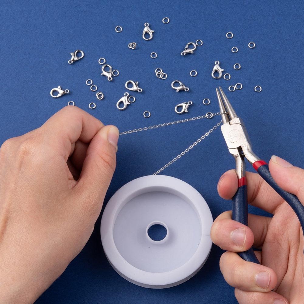 DIY 3m Brass Chain Jewelry Making Kit, 30Pcs Open Jump Rings, 10Pcs Alloy Lobster Claw Clasps