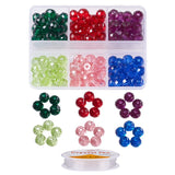 DIY Faceted Beads Bracelet Making Kit, Rondelle Beads and Round Thread, MultiColor