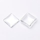 Alloy Pendant Cabochon Settings, Glass Square Cabochons Antique Bronze, 22x18x2mm