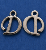 13x11mm Alloy Letter D Charms Pendants Gunmetal Plated