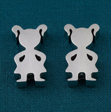 16x9mm Girl Silhouette Stainless Steel Beads