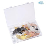 DIY Pendant Making Kits, with Alloy Rhinestone Pendant Cabochon, Glass Cabochons, Heart and Wing, Mixed Color, Glass Cabochons