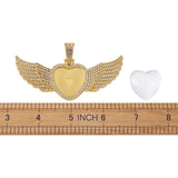 DIY Pendant Making Kits, with Alloy Rhinestone Pendant Cabochon, Glass Cabochons, Heart and Wing, Mixed Color, Glass Cabochons