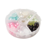 Plastic Cabochons, Pearl, Half Round, Mixed Color