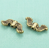 19x7.5x3.5mm, Alloy Wing Beads Antique Bronze