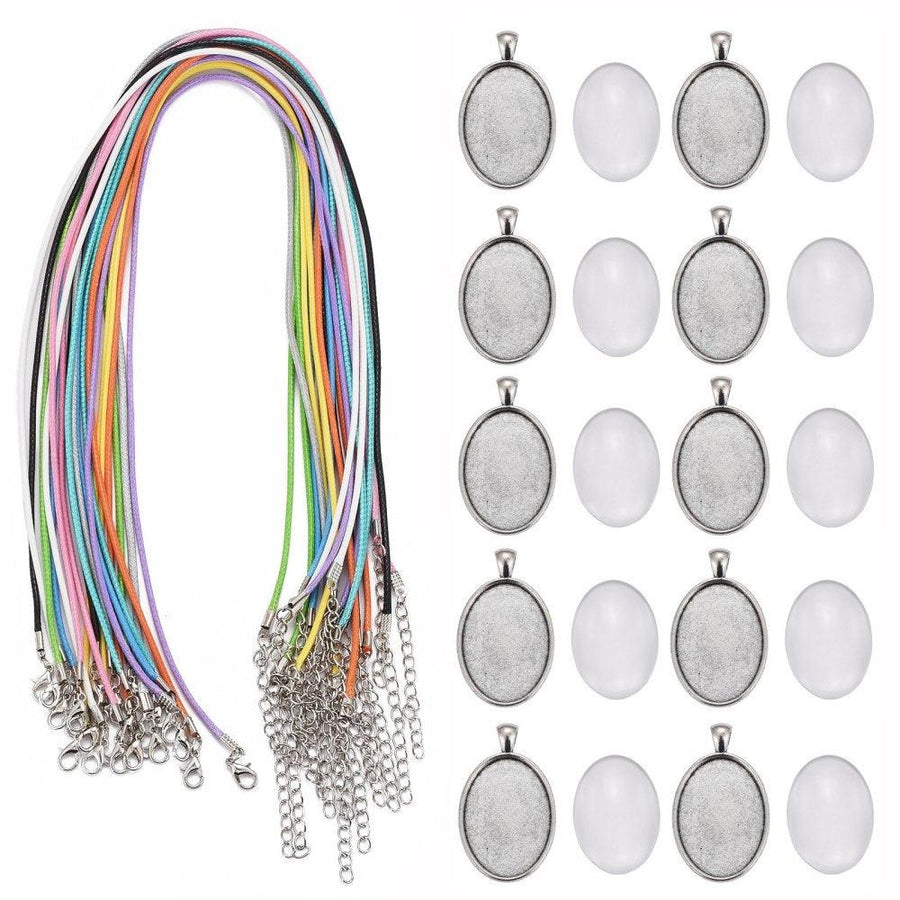 thumbnail interactive-video image 1 of 10 Sets Stainless Steel Bezel Trays With Glass Cabochons - 30x30mm For Resin Jewelry 1 of 10
