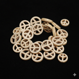 15 & 20mm, 2 Strings Acrylic Peace Side Hole Beads Off White