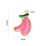 27x18x1.5mm, Alloy Banana Charms, Golden