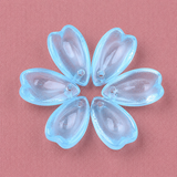 13x8x5.5mm, Transparent Glass Charms, Petal, Light Sky Blue