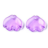 15x18x4mm, Transparent Glass Pendants, Fish Purple