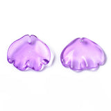 15x18x4mm, Transparent Glass Pendants, Fish Purple