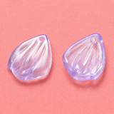 19x15x3.5mm, Transparent Glass Pendants, with Glitter Powder, Petal, Mauve