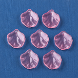 17x15.5x3.5mm, Transparent Glass Pendants, Lotus Leaf