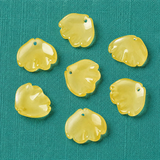 15x18x4mm,Transparent Glass Pendants, Imitation Jade Pendants Yellow