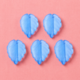 23.5x17.5x4.5mm, Glass Pendants, Leaf, Blue