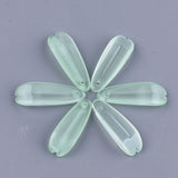 25x8.5mm, Transparent Glass Pendants, Petal, Light Green