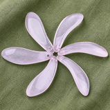 10 Pcs, 26x8.5x6mm, Transparent Spray Painted Glass Pendants, Petal, Pink