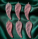 37.5x9.5mm,Transparent Spray Painted Glass Pendants, Leaf