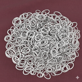 5x4mm Brass Rhodium Plated Jump Rings Oval