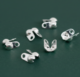 75 Pcs, 7mm Brass Rhodium Plated Clamp Shell