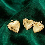29x28.5x7mm, Brass Locket Pendants, Photo Frame Heart Charm