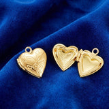29x28.5x7mm, Brass Locket Pendants, Photo Frame Heart Charm